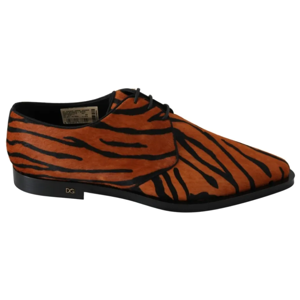Orange Tiger Muster Formale Brogue Schuhe