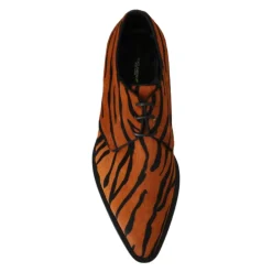 Orange Tiger Muster Formale Brogue Schuhe