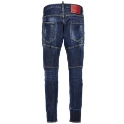 Ordentliche Biker Jeans mit Used-Effekt