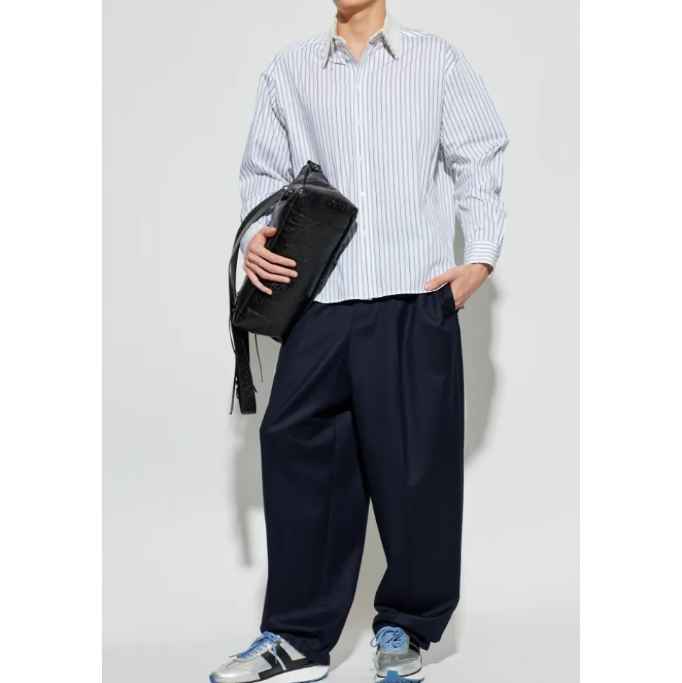 Oversized Hemd aus Baumwollpopeline mit Streifen
