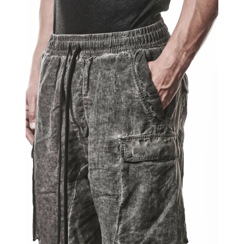 Pantalone Double Cargo in Lino