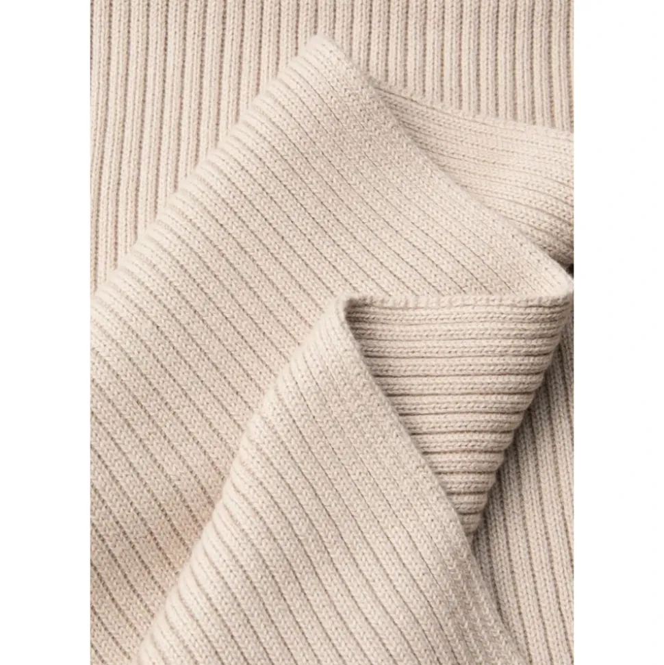 Patch Chunky Rib Cotton Scarf