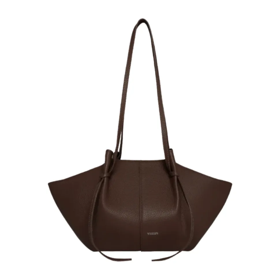 Pebble Grain Leather Tote Espresso