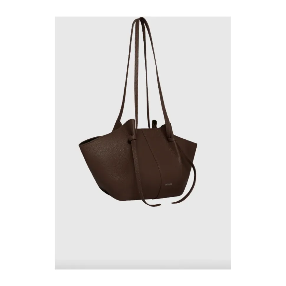 Pebble Grain Leather Tote Espresso