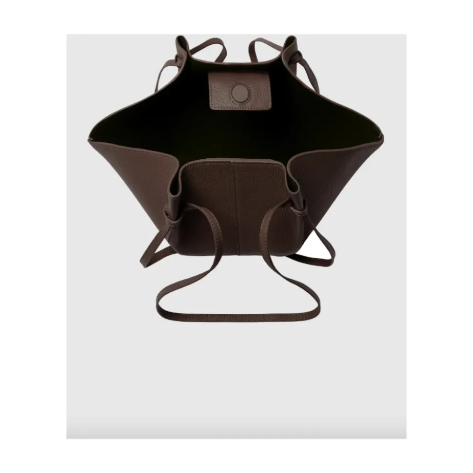 Pebble Grain Leather Tote Espresso