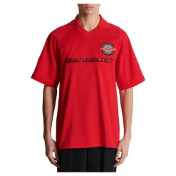 Piqué-Poloshirt aus Baumwolle mit Racing-Stickerei
