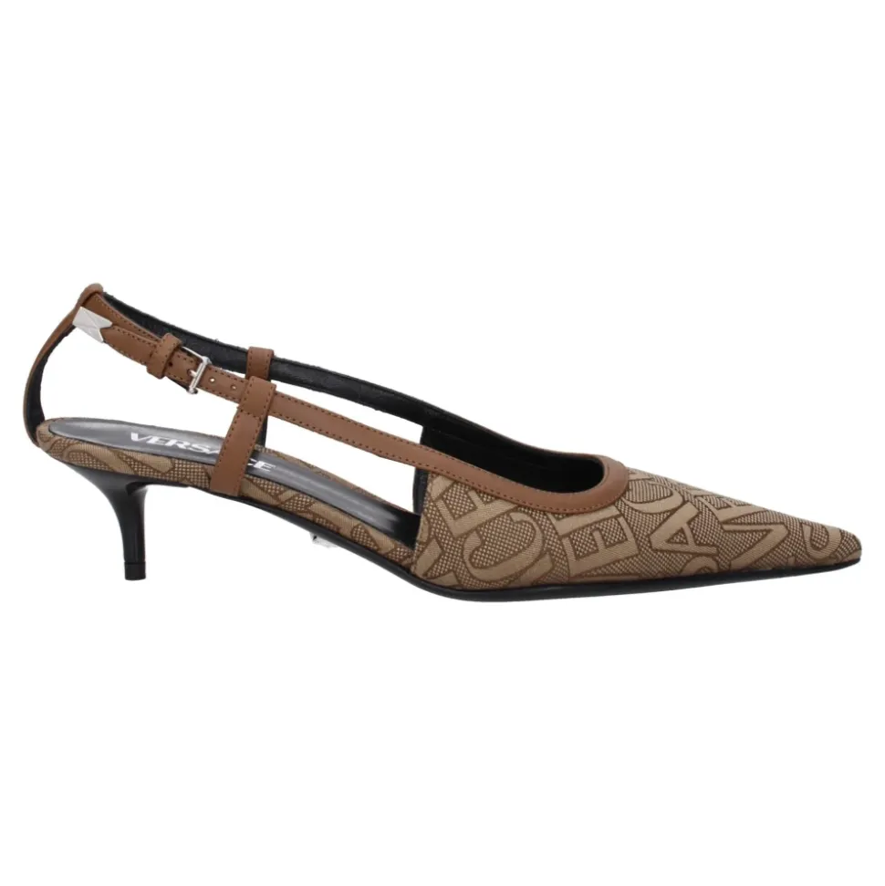 Pumps mit Stoff-Absatz