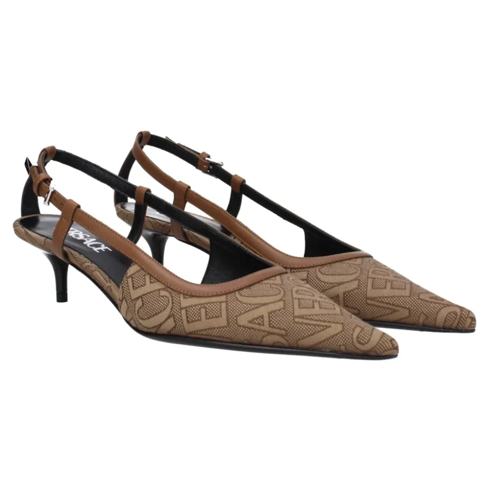 Pumps mit Stoff-Absatz