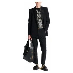 Pyjamahemd mit Monogramm-Print