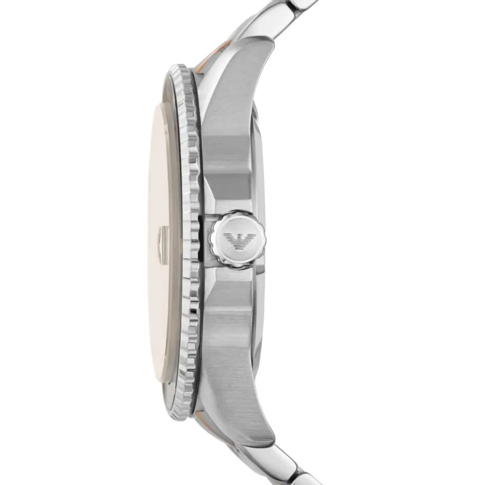Quartz Uhr mit Datumsanzeige und zweifarbigem Armband