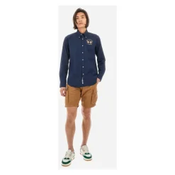 Regular Fit blaues Poloshirt mit großem Logo