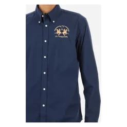 Regular Fit blaues Poloshirt mit großem Logo