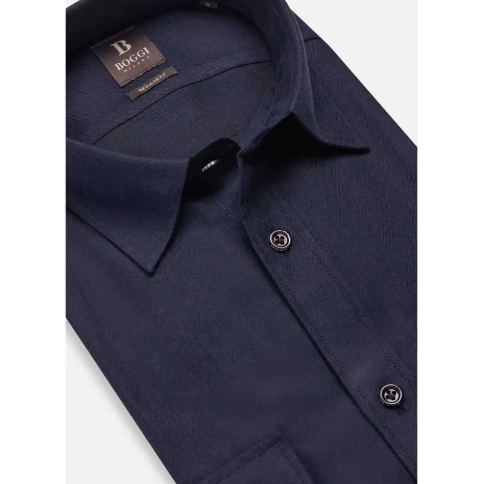 Regular Fit Tencel-Baumwoll-Flanellhemd