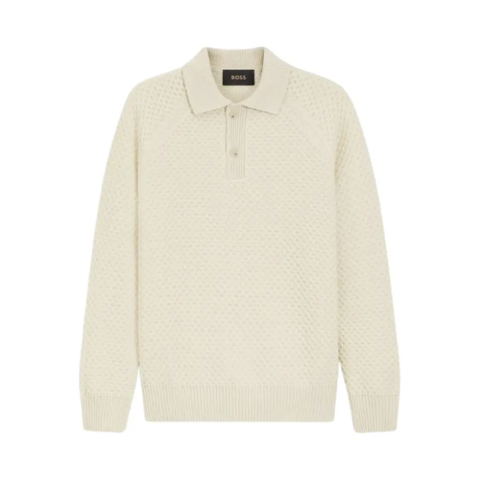 Relaxed Fit Strickkaschmirpullover mit Polokragen