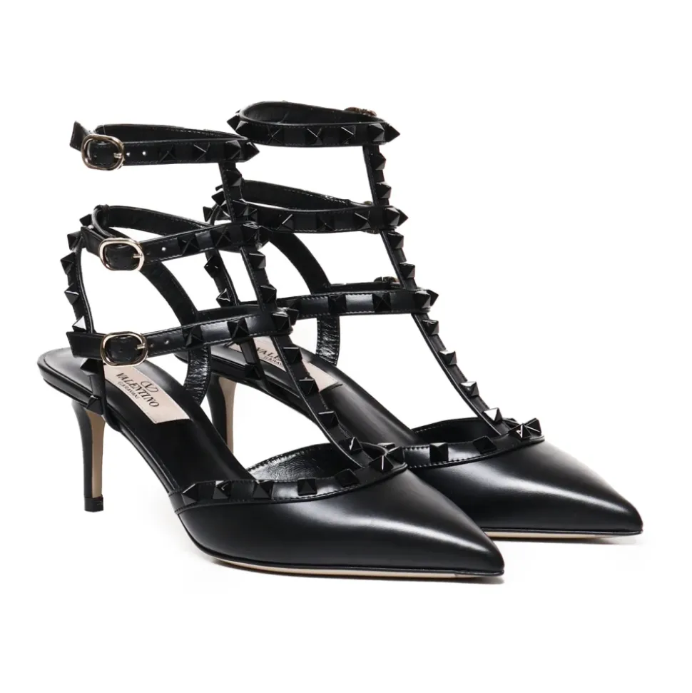 Rockstud Slingback aus Kalbsleder