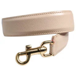 Rosa Beige Leder Handtasche Schulterriemen