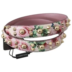 Rosa Blumenleder Stud Acry Schulterriemen