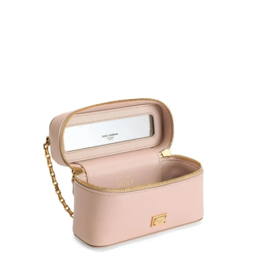 Rosa Cube Kosmetiktasche mit Schultergurt