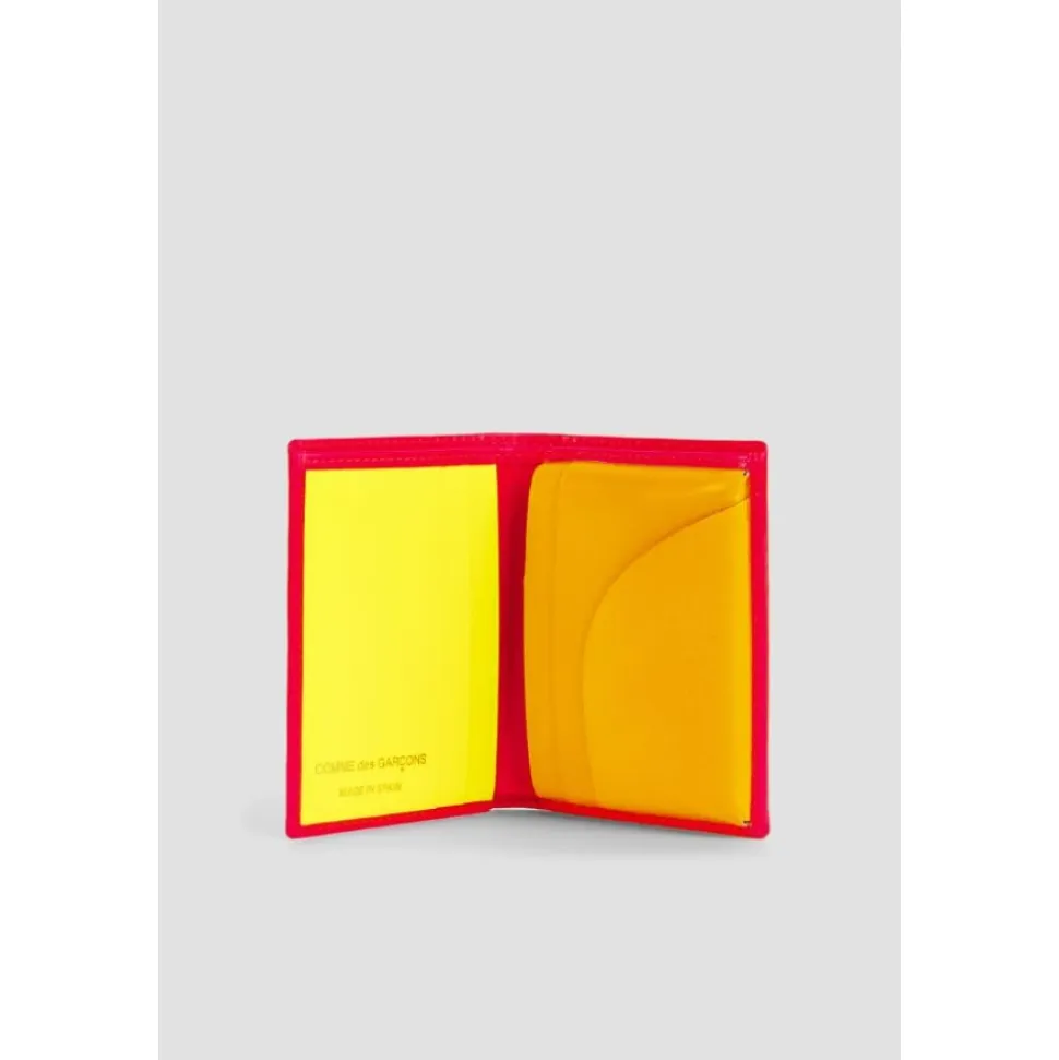 Rosa Fluo Leder Geldbörse