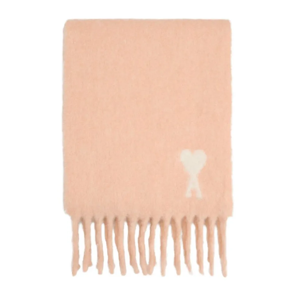 Rosa Jacquard Herz Schal