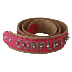 Rosa Leder Schulterriemen mit Silberdetails