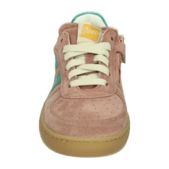 Rosa Leder- und Wildledermädchenschuhe