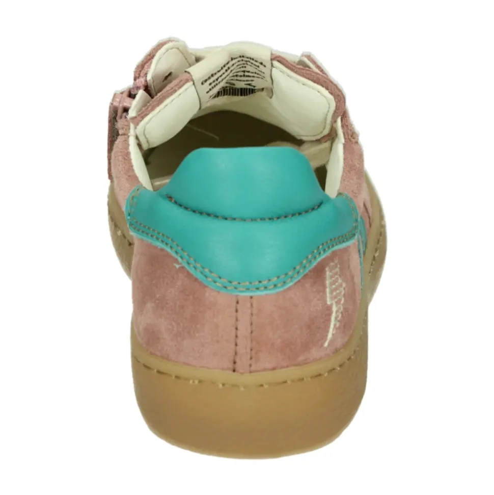 Rosa Leder- und Wildledermädchenschuhe