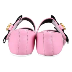 Rosa Lederballerinas mit Schleife