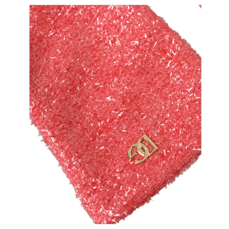 Rosa Lurex Arm Länge Handschuhe