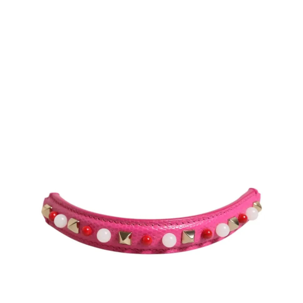 Rosa Verzierte Leder Taschenhenkel Gurt