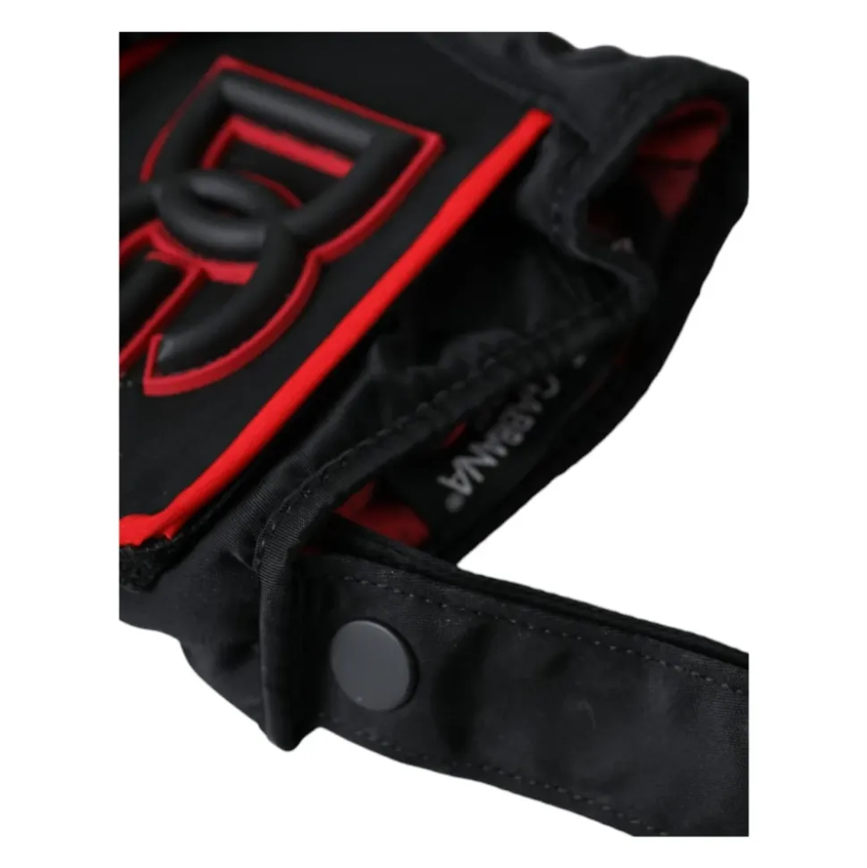 Rot Schwarze Biker Handschuhe Italienisches Handwerk