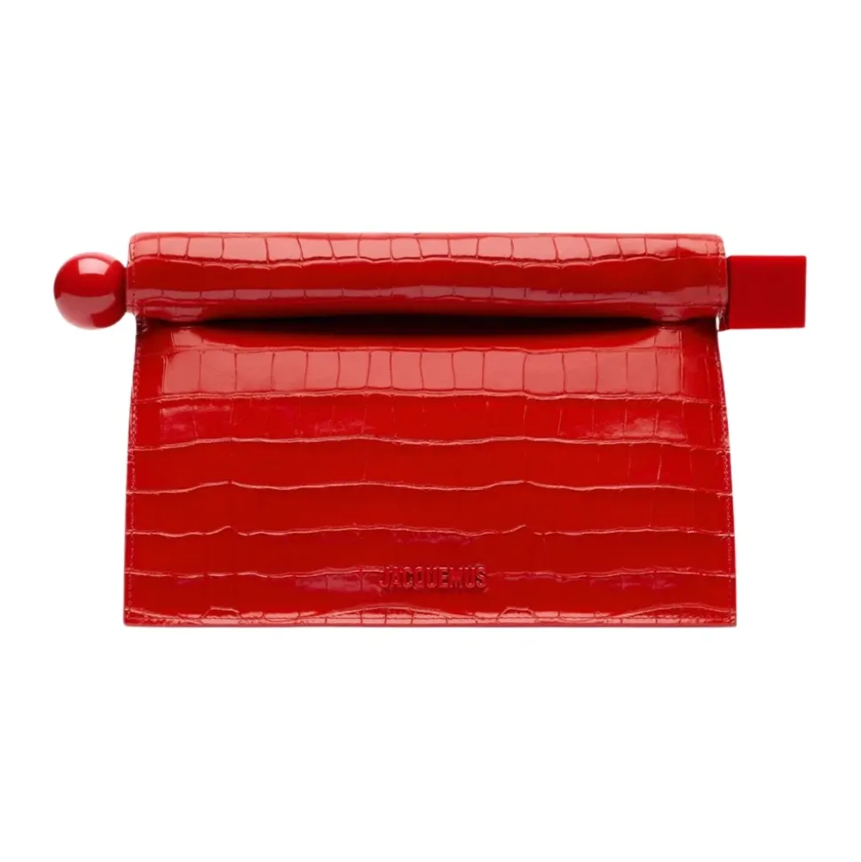 Rote Leder Clutch Tasche