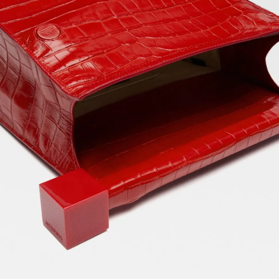 Rote Leder Clutch Tasche