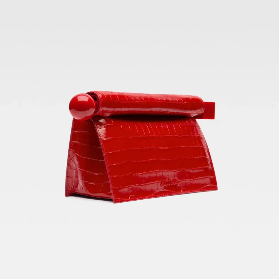 Rote Leder Clutch Tasche