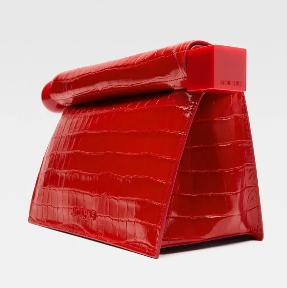 Rote Leder Clutch Tasche