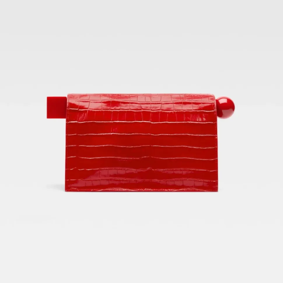 Rote Leder Clutch Tasche