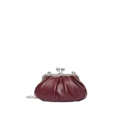 Rote Nappaleder Schultertasche mit Kette