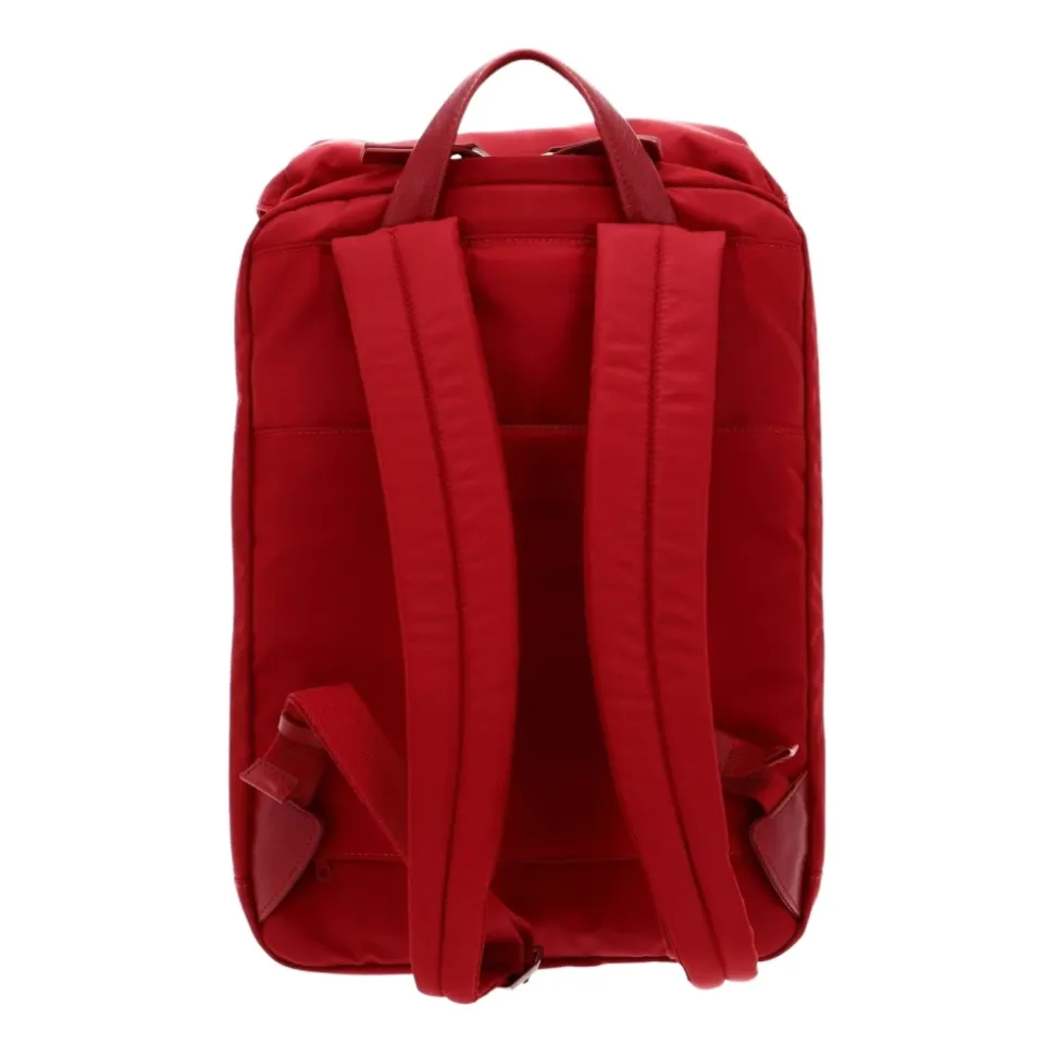 Roter Unisex Rucksack aus recyceltem Nylon für Computer