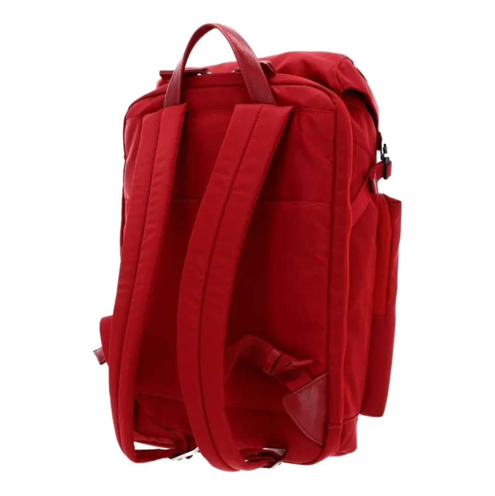 Roter Unisex Rucksack aus recyceltem Nylon für Computer