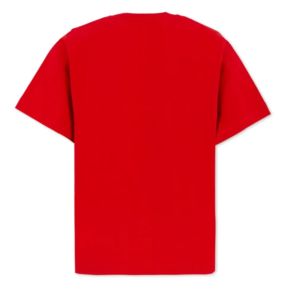 Rotes Baumwoll-T-Shirt mit Ahornblatt