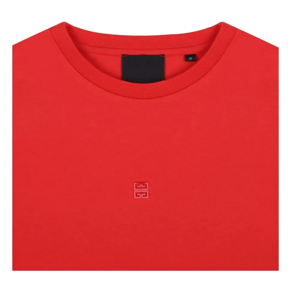 Rotes Monogramm-Print T-Shirt