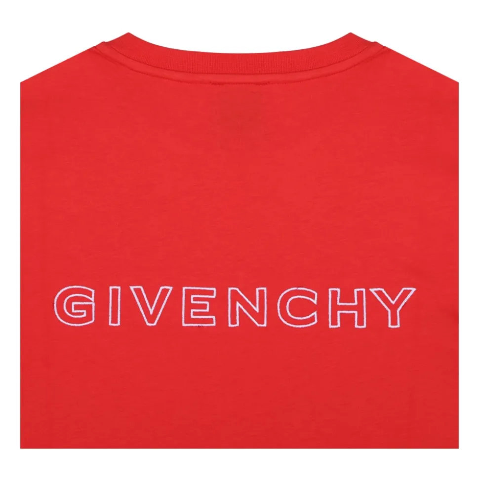 Rotes Monogramm-Print T-Shirt