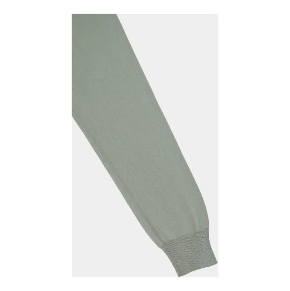 Sage Green Baumwoll-Rundhalspullover