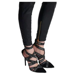 Sandalen Couture aus Wildleder mit Band-Muster