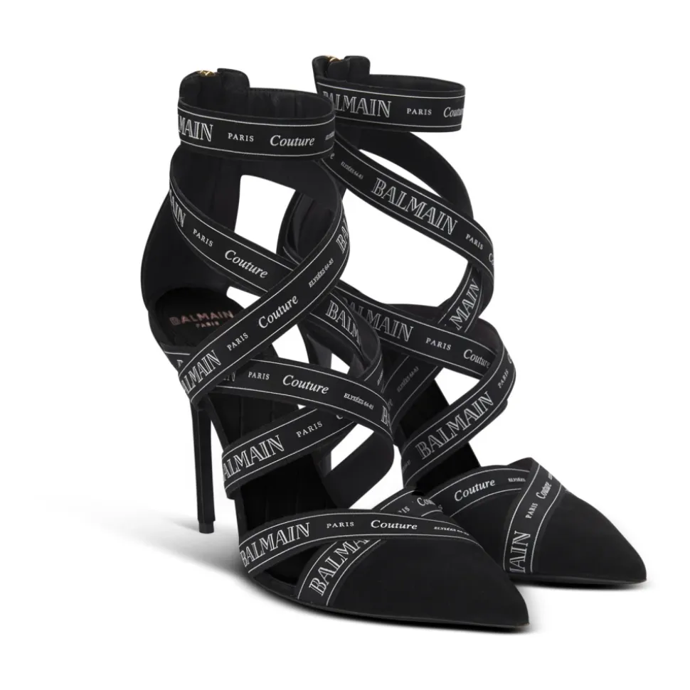 Sandalen Couture aus Wildleder mit Band-Muster