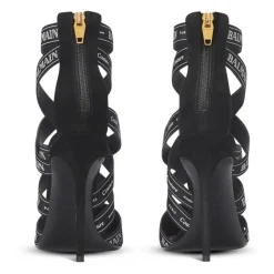 Sandalen Couture aus Wildleder mit Band-Muster