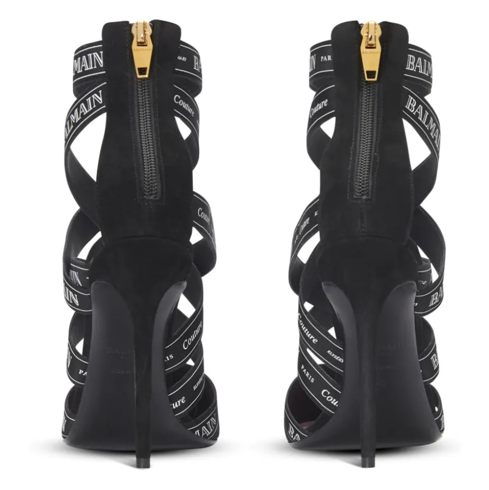 Sandalen Couture aus Wildleder mit Band-Muster
