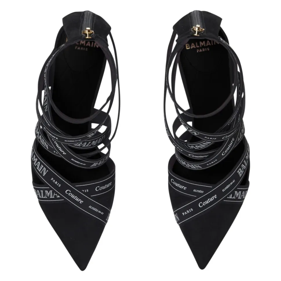 Sandalen Couture aus Wildleder mit Band-Muster