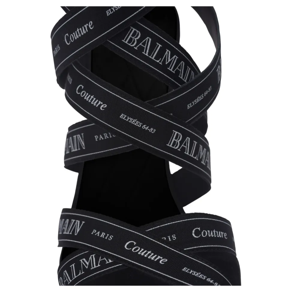 Sandalen Couture aus Wildleder mit Band-Muster