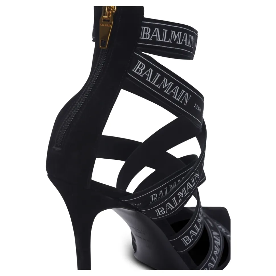 Sandalen Couture aus Wildleder mit Band-Muster